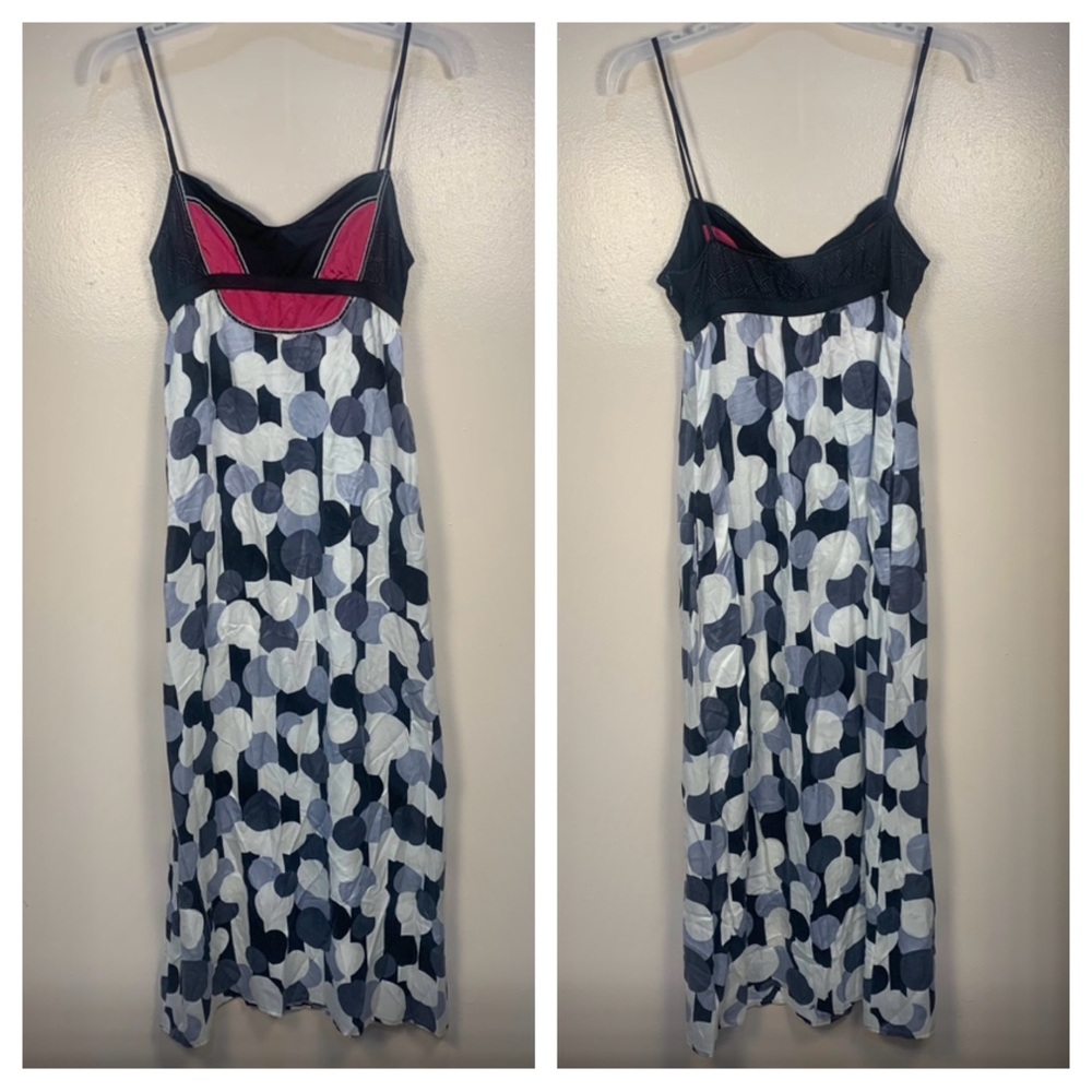 Custo Barcelona VTG y2k Janina 100% Silk Maxi Midi Dress Dots